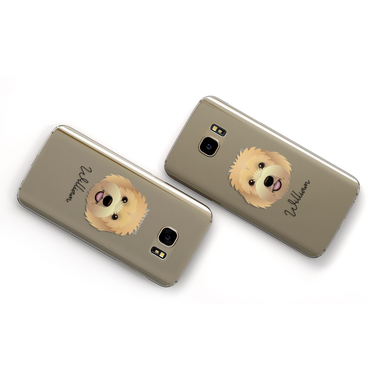 Goldendoodle Personalised Samsung Galaxy Case Flat Overview