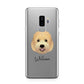 Goldendoodle Personalised Samsung Galaxy S9 Plus Case on Silver phone