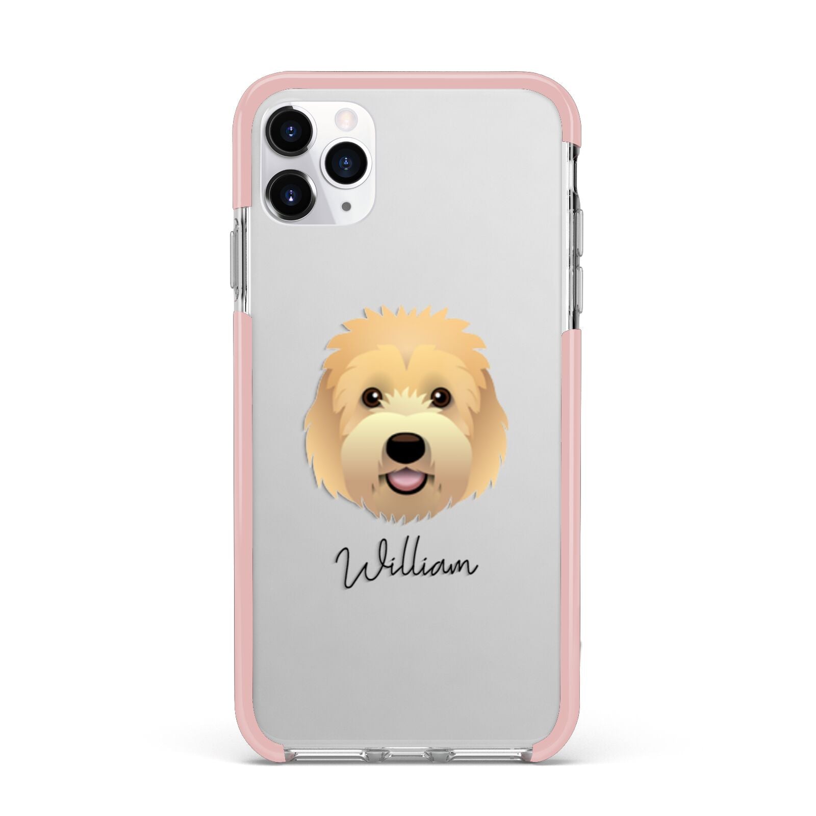 Goldendoodle Personalised iPhone 11 Pro Max Impact Pink Edge Case