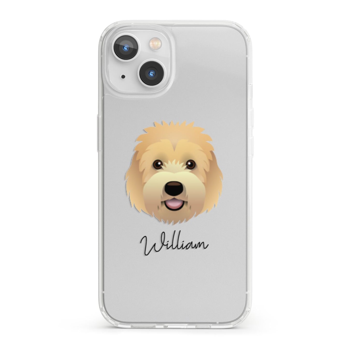 Goldendoodle Personalised iPhone 13 Clear Bumper Case