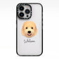Goldendoodle Personalised iPhone 13 Pro Black Impact Case on Silver phone
