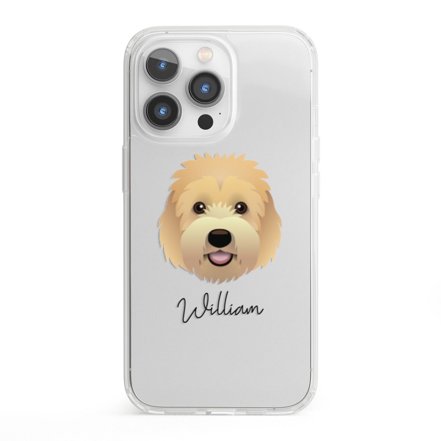 Goldendoodle Personalised iPhone 13 Pro Clear Bumper Case