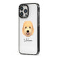 Goldendoodle Personalised iPhone 13 Pro Max Black Impact Case Side Angle on Silver phone