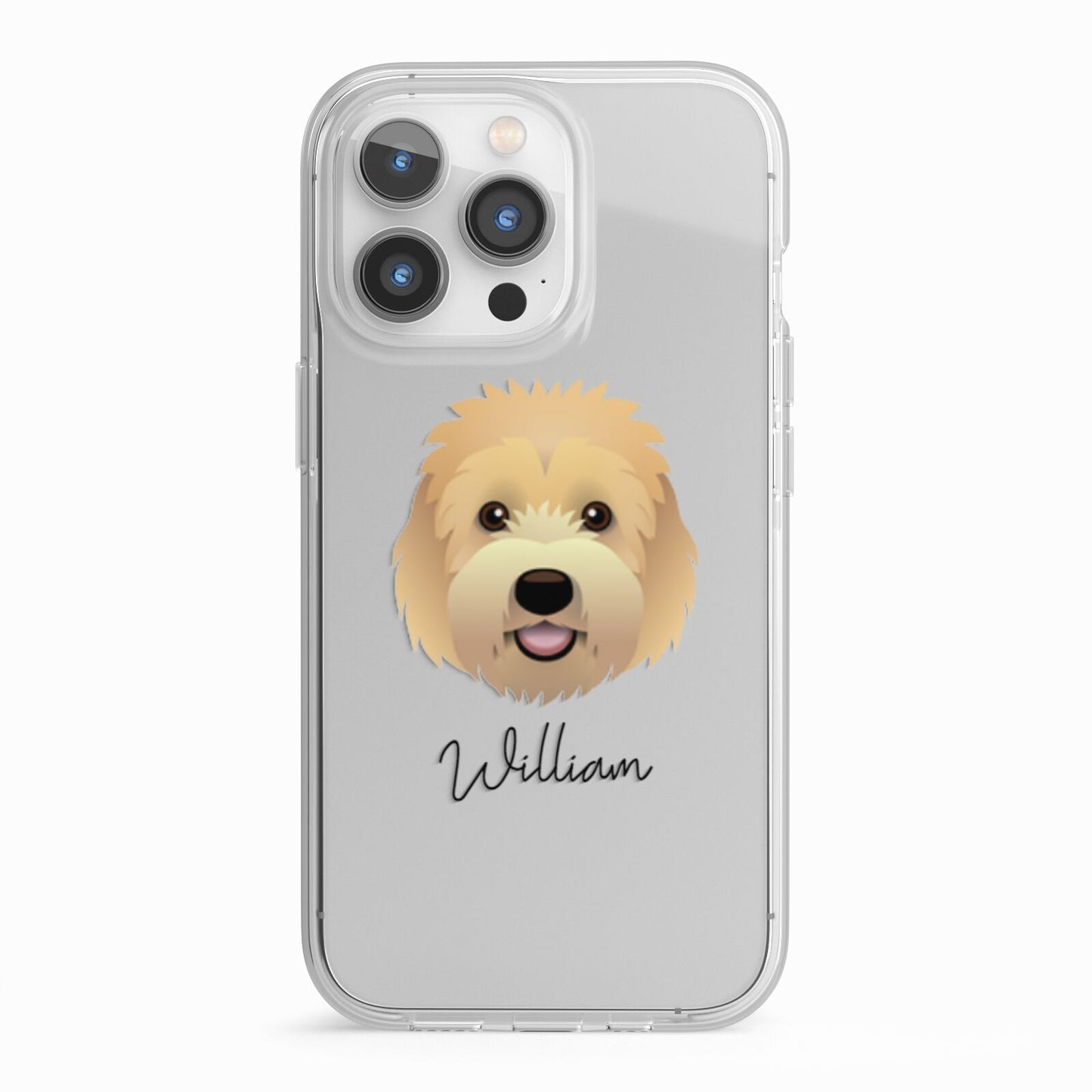 Goldendoodle Personalised iPhone 13 Pro TPU Impact Case with White Edges