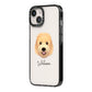 Goldendoodle Personalised iPhone 14 Black Impact Case Side Angle on Silver phone