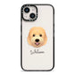 Goldendoodle Personalised iPhone 14 Black Impact Case on Silver phone