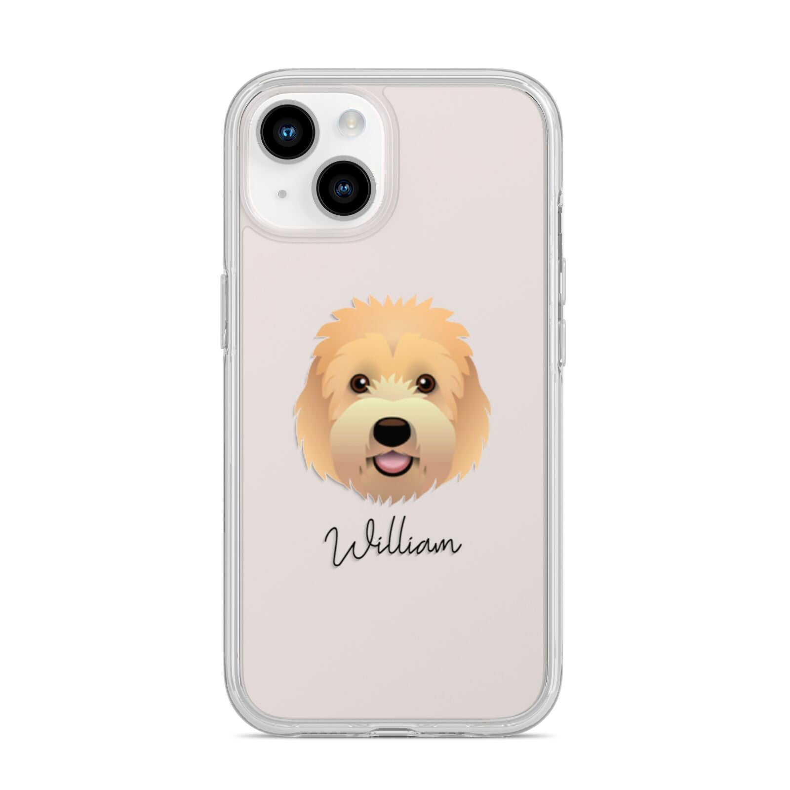 Goldendoodle Personalised iPhone 14 Clear Tough Case Starlight