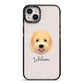 Goldendoodle Personalised iPhone 14 Plus Black Impact Case on Silver phone