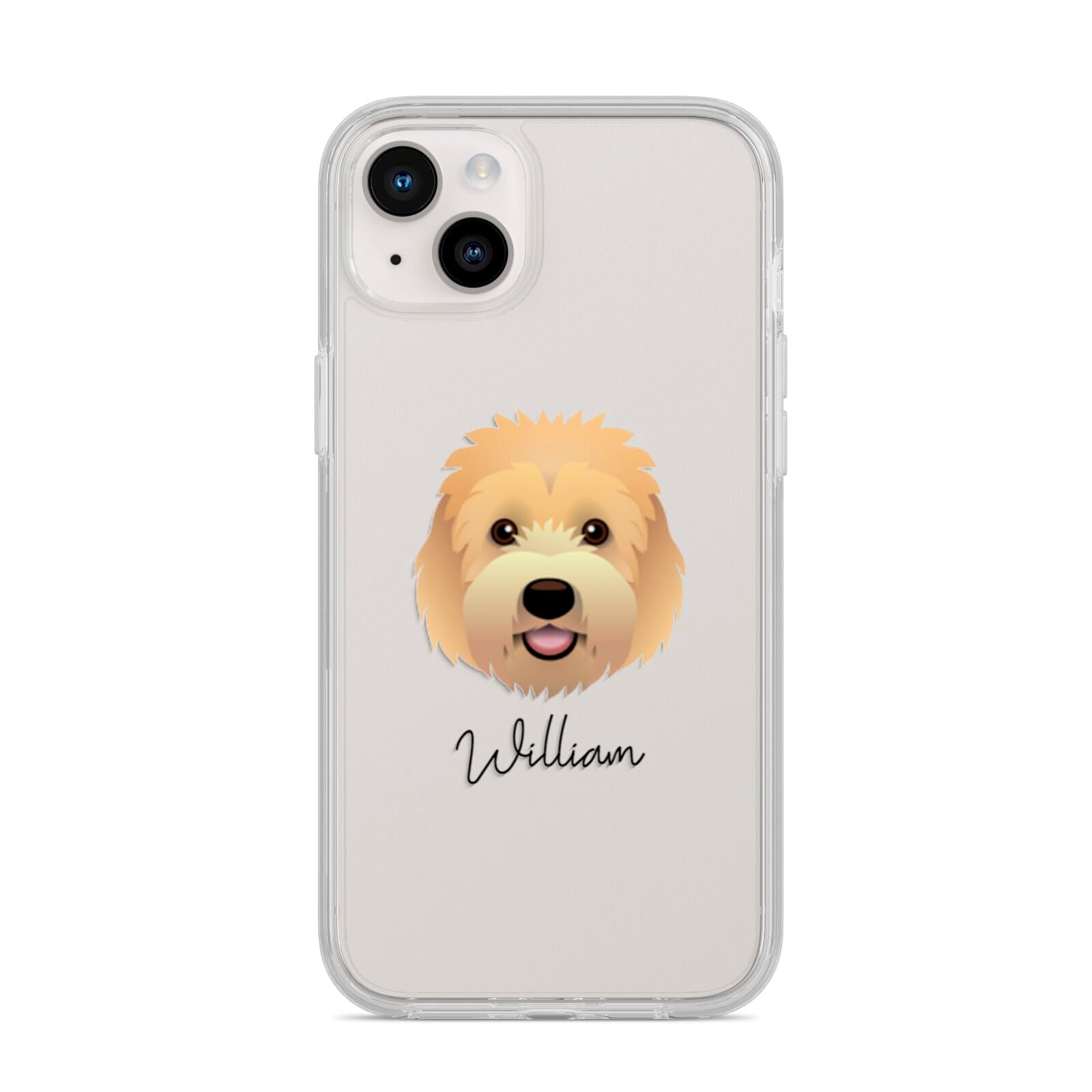 Goldendoodle Personalised iPhone 14 Plus Clear Tough Case Starlight