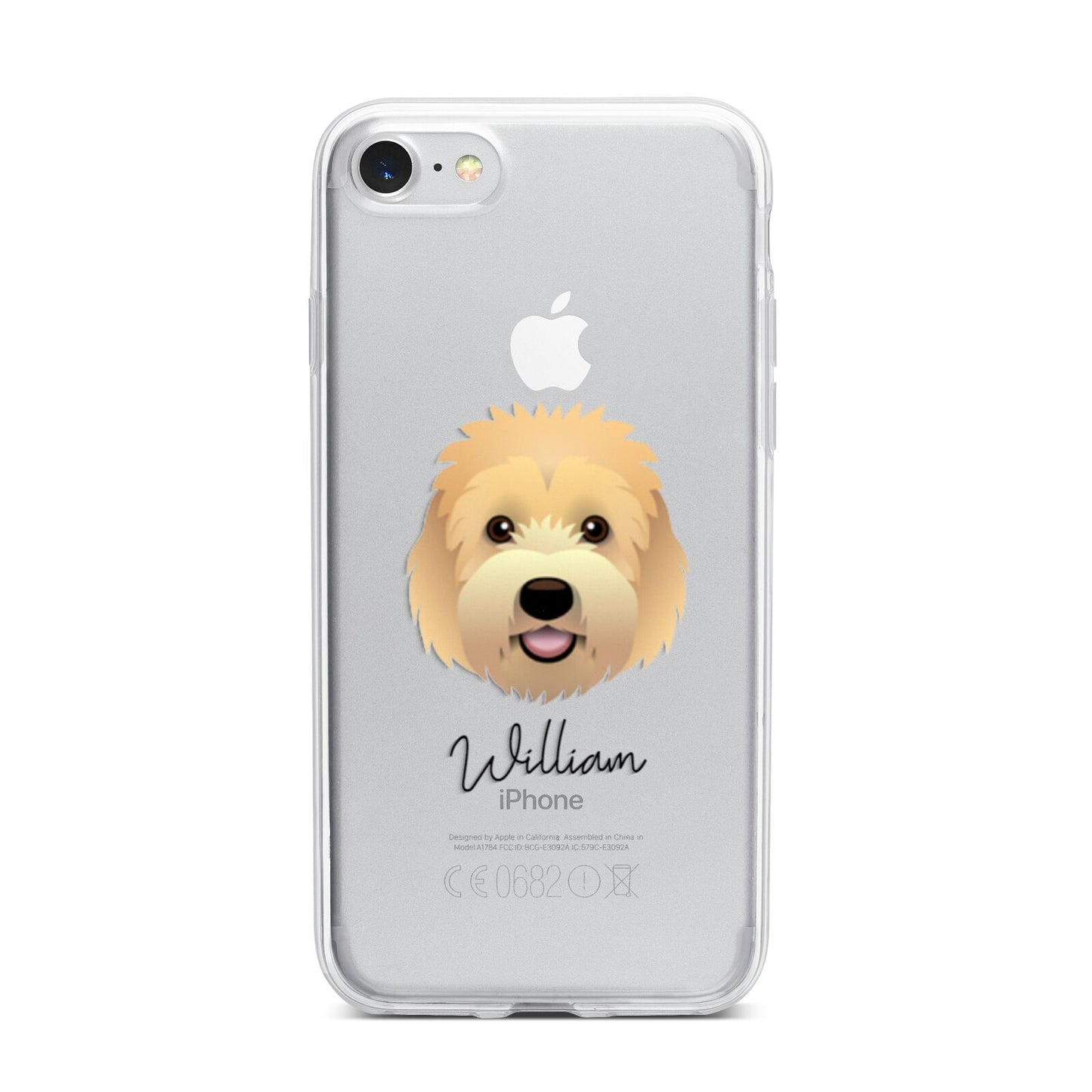 Goldendoodle Personalised iPhone 7 Bumper Case on Silver iPhone