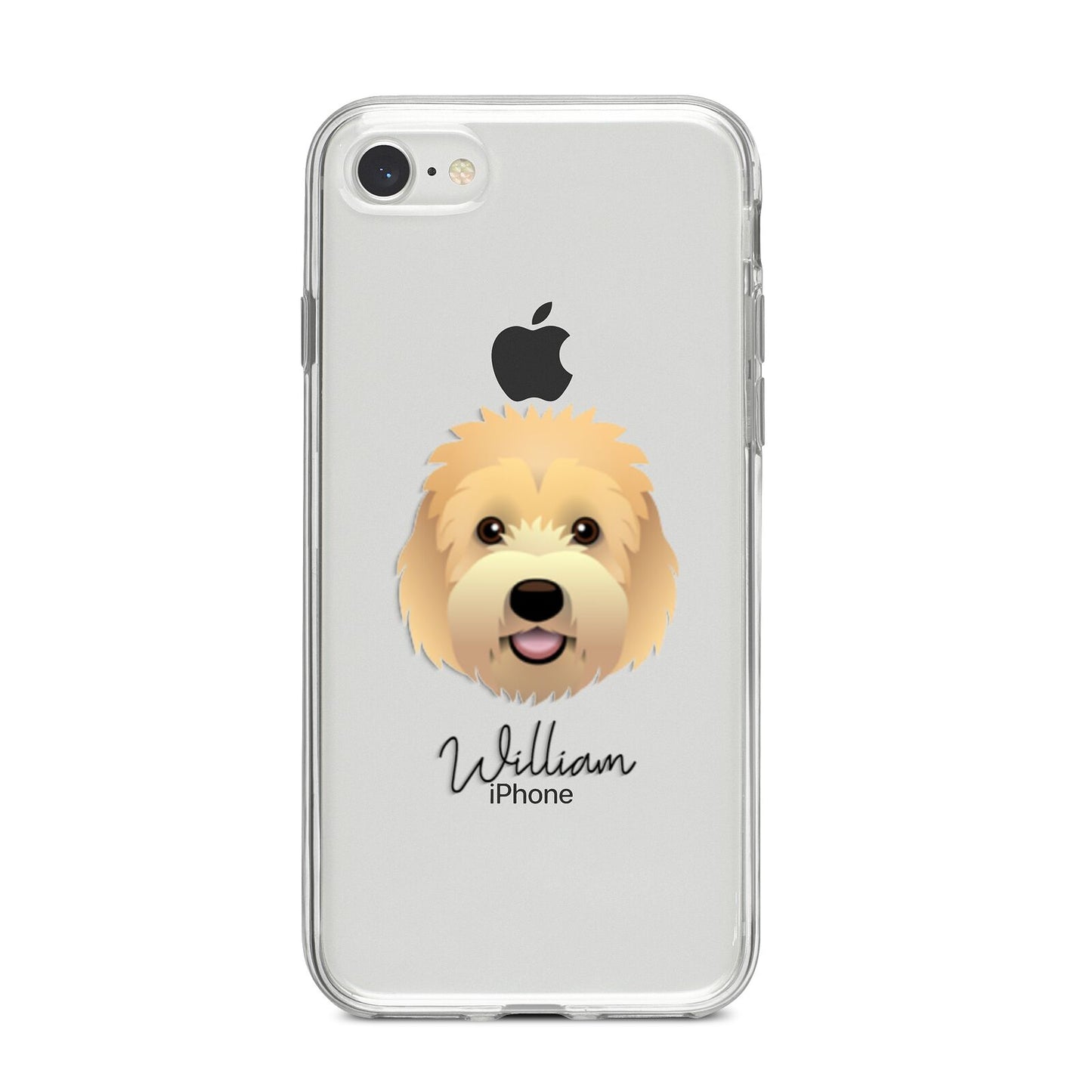 Goldendoodle Personalised iPhone 8 Bumper Case on Silver iPhone