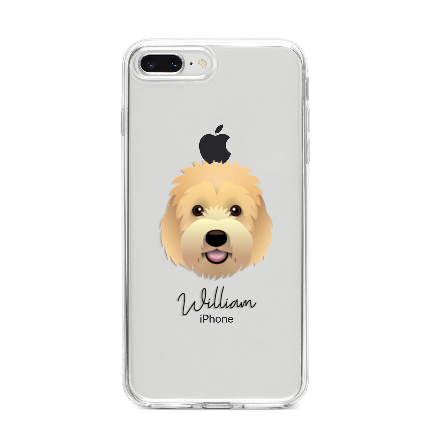Goldendoodle Personalised iPhone 8 Plus Bumper Case on Silver iPhone
