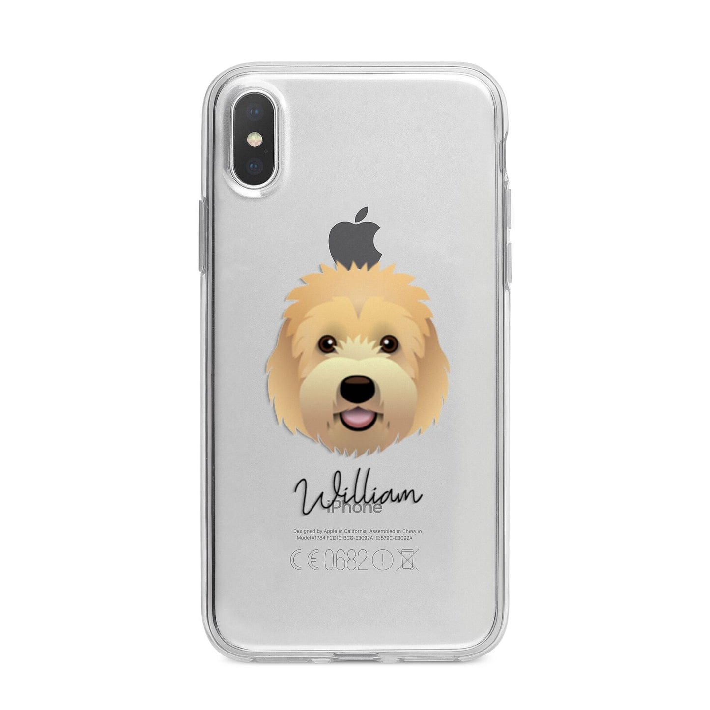 Goldendoodle Personalised iPhone X Bumper Case on Silver iPhone Alternative Image 1