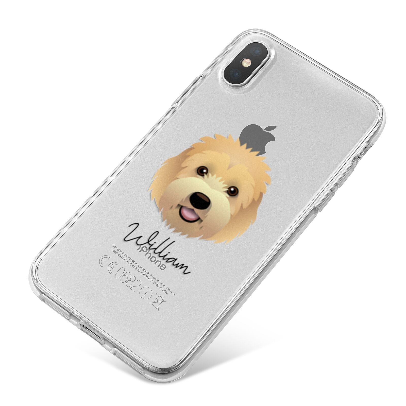 Goldendoodle Personalised iPhone X Bumper Case on Silver iPhone