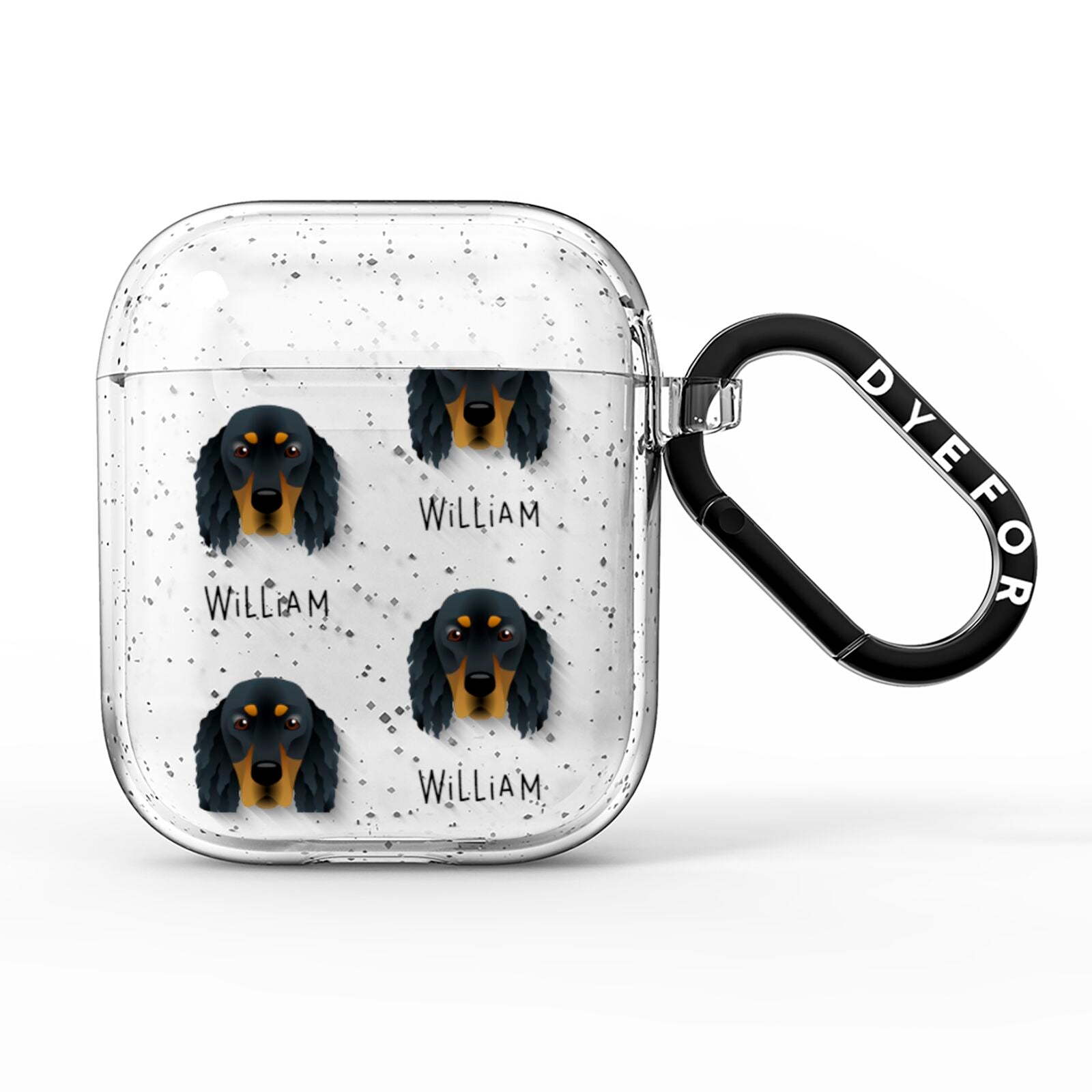 Gordon Setter Icon with Name AirPods Glitter Case