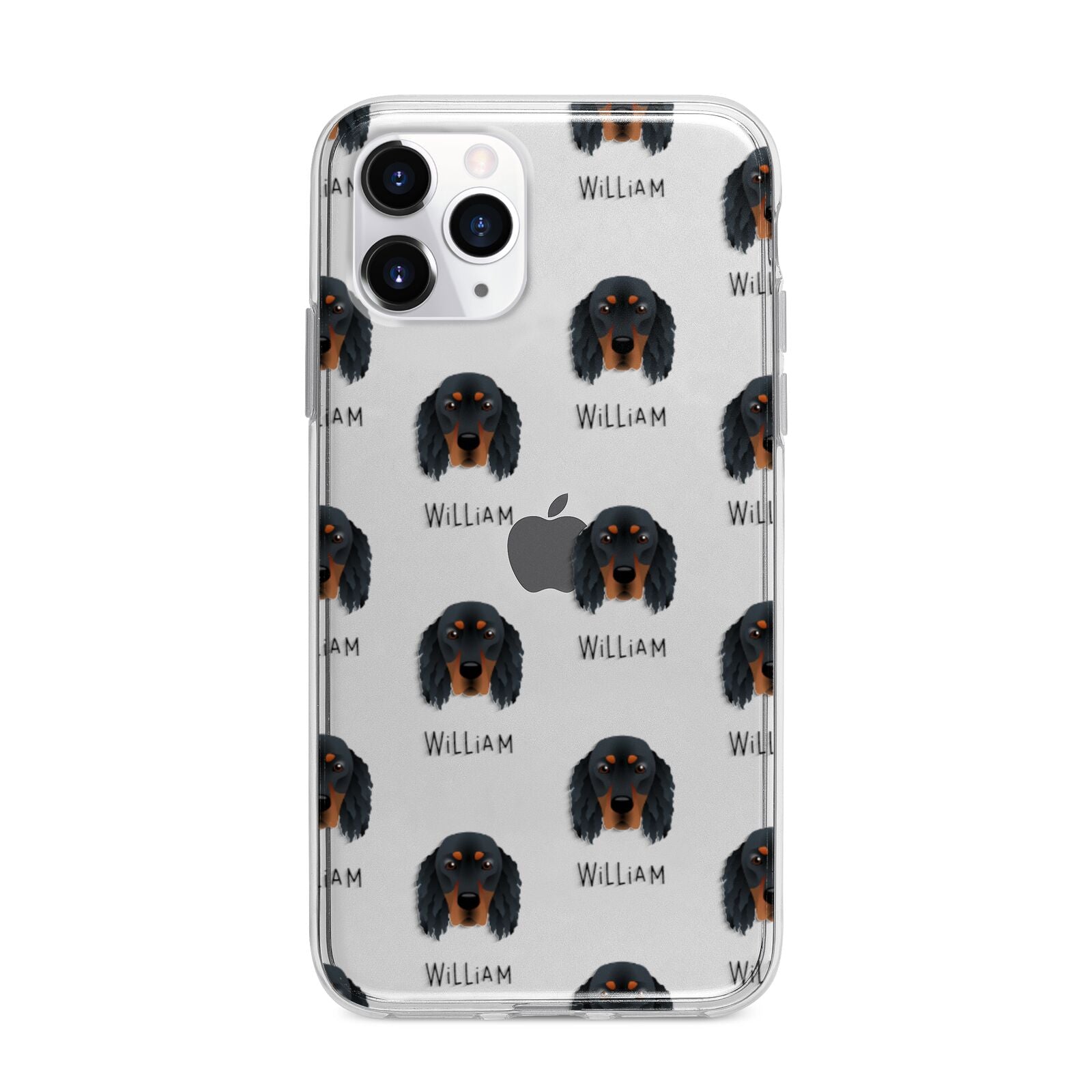 Gordon Setter Icon with Name Apple iPhone 11 Pro in Silver with Bumper Case