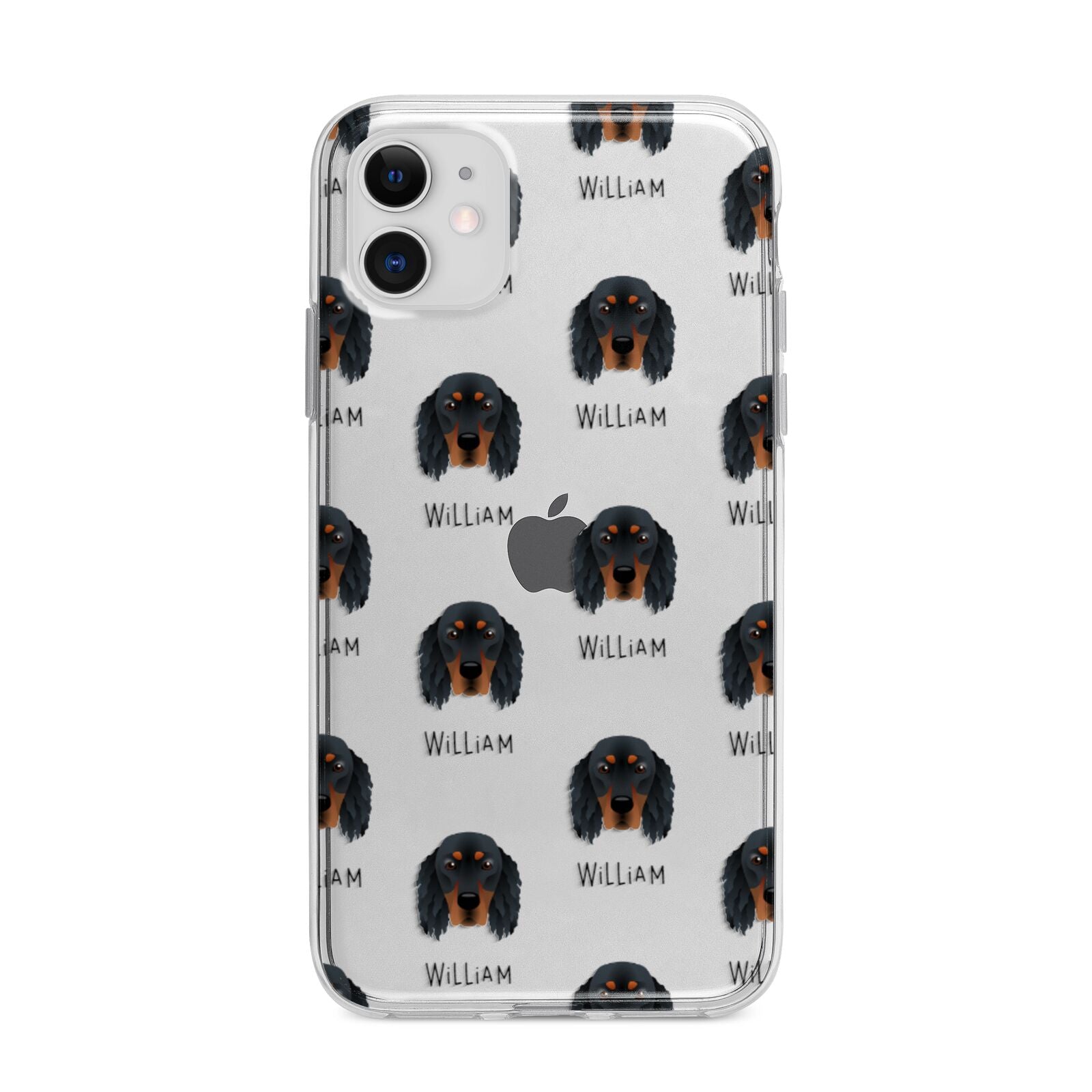 Gordon Setter Icon with Name Apple iPhone 11 in White with Bumper Case