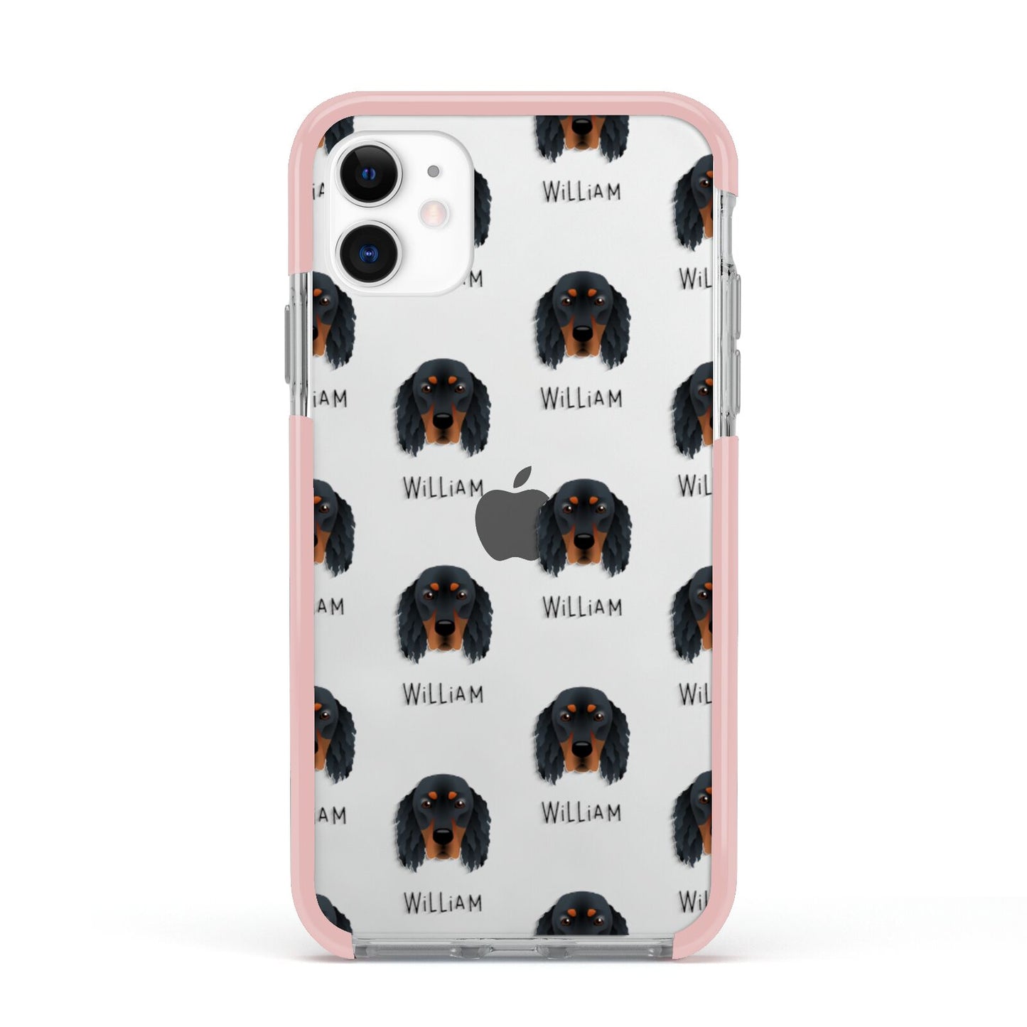 Gordon Setter Icon with Name Apple iPhone 11 in White with Pink Impact Case