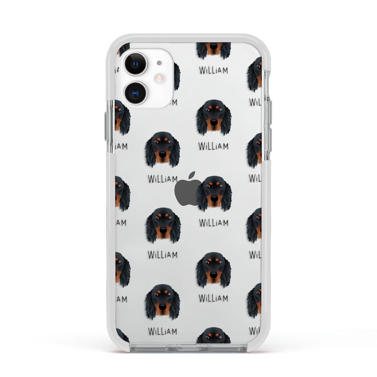 Gordon Setter Icon with Name Apple iPhone 11 in White with White Impact Case