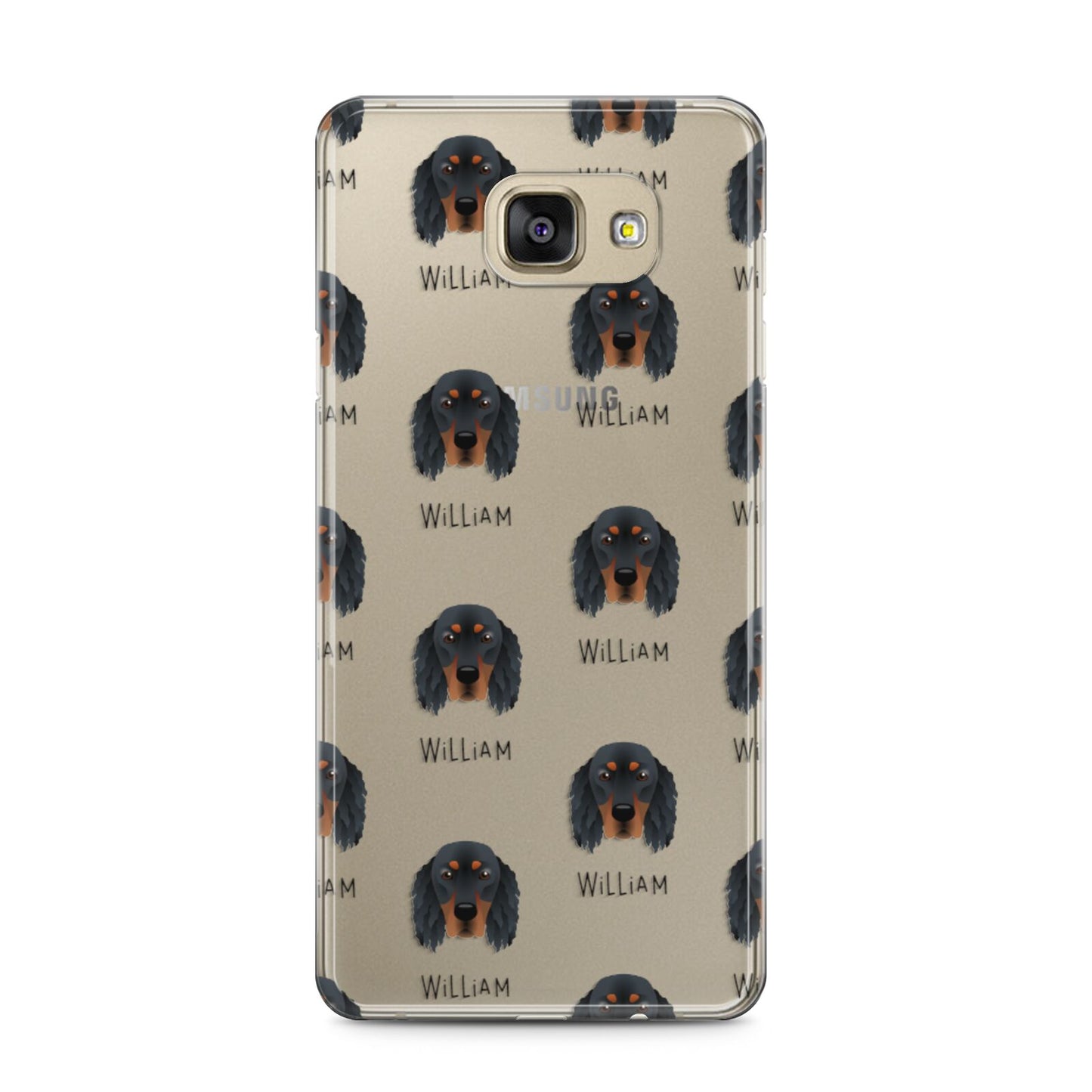 Gordon Setter Icon with Name Samsung Galaxy A5 2016 Case on gold phone