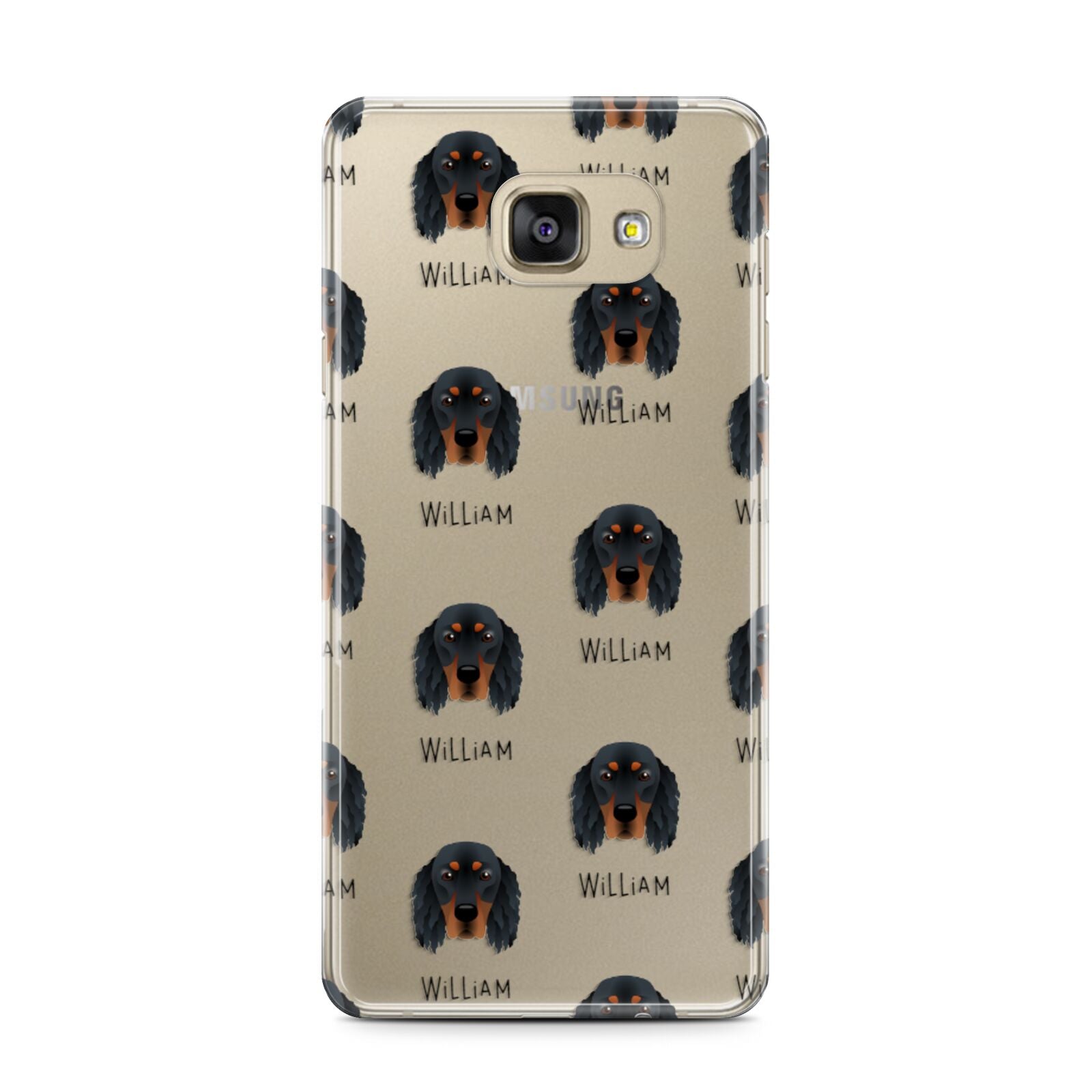 Gordon Setter Icon with Name Samsung Galaxy A7 2016 Case on gold phone