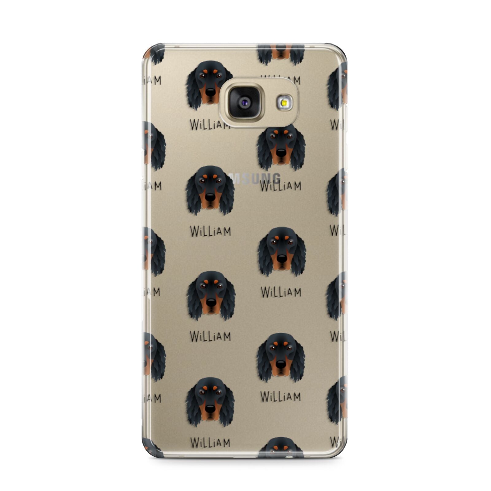 Gordon Setter Icon with Name Samsung Galaxy A9 2016 Case on gold phone