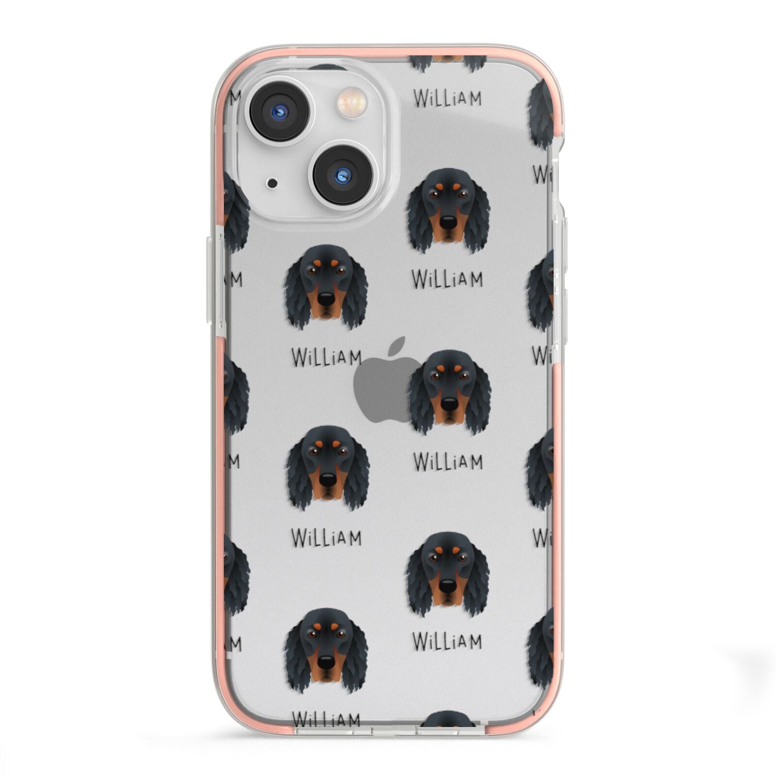 Gordon Setter Icon with Name iPhone 13 Mini TPU Impact Case with Pink Edges