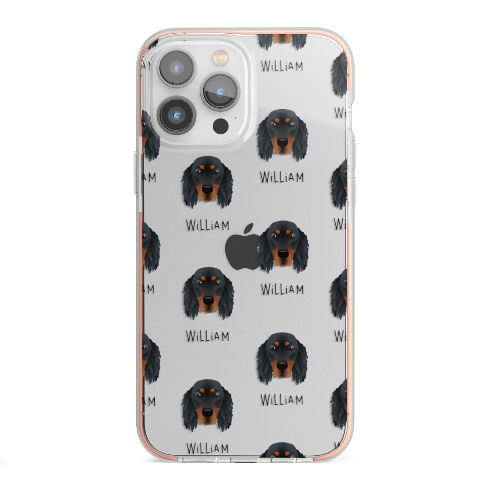 Gordon Setter Icon with Name iPhone 13 Pro Max TPU Impact Case with Pink Edges