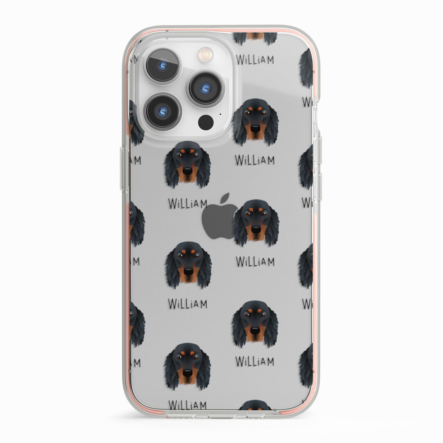 Gordon Setter Icon with Name iPhone 13 Pro TPU Impact Case with Pink Edges