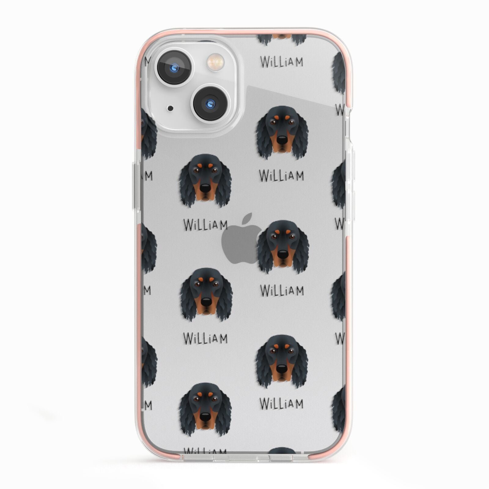 Gordon Setter Icon with Name iPhone 13 TPU Impact Case with Pink Edges