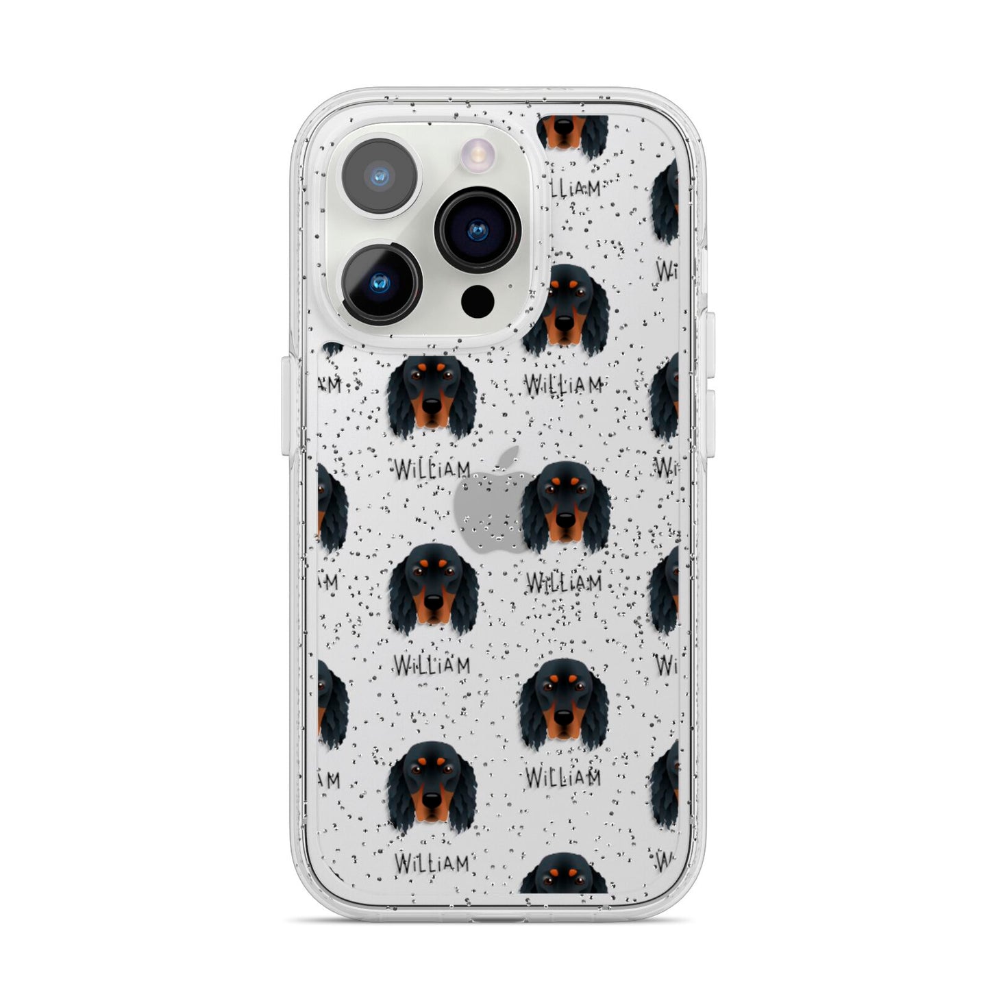 Gordon Setter Icon with Name iPhone 14 Pro Glitter Tough Case Silver