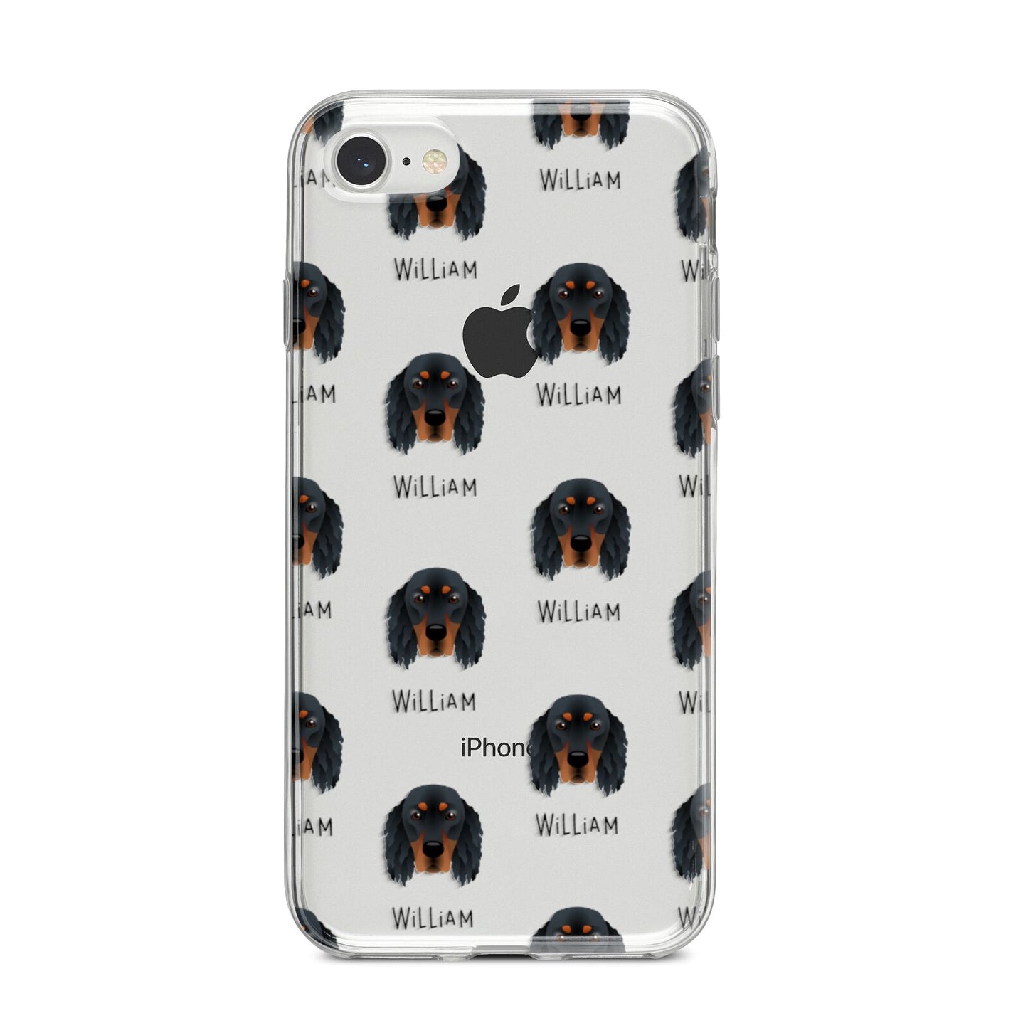 Gordon Setter Icon with Name iPhone 8 Bumper Case on Silver iPhone