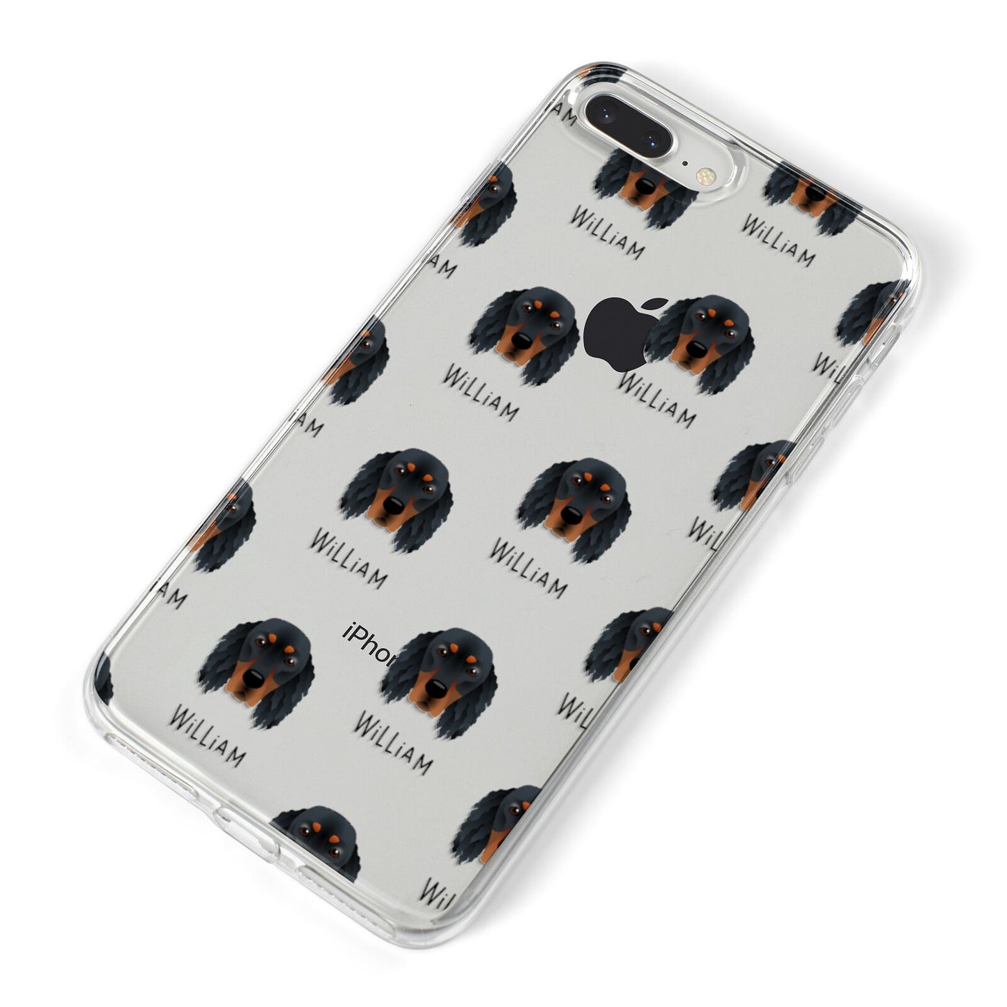 Gordon Setter Icon with Name iPhone 8 Plus Bumper Case on Silver iPhone Alternative Image