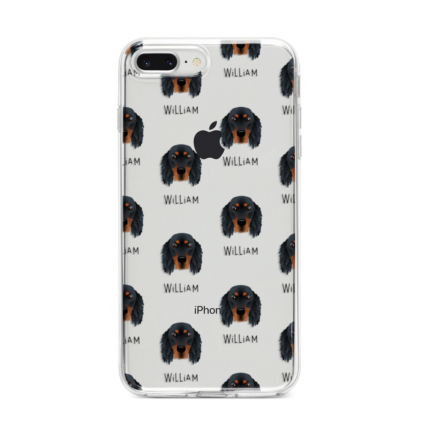 Gordon Setter Icon with Name iPhone 8 Plus Bumper Case on Silver iPhone