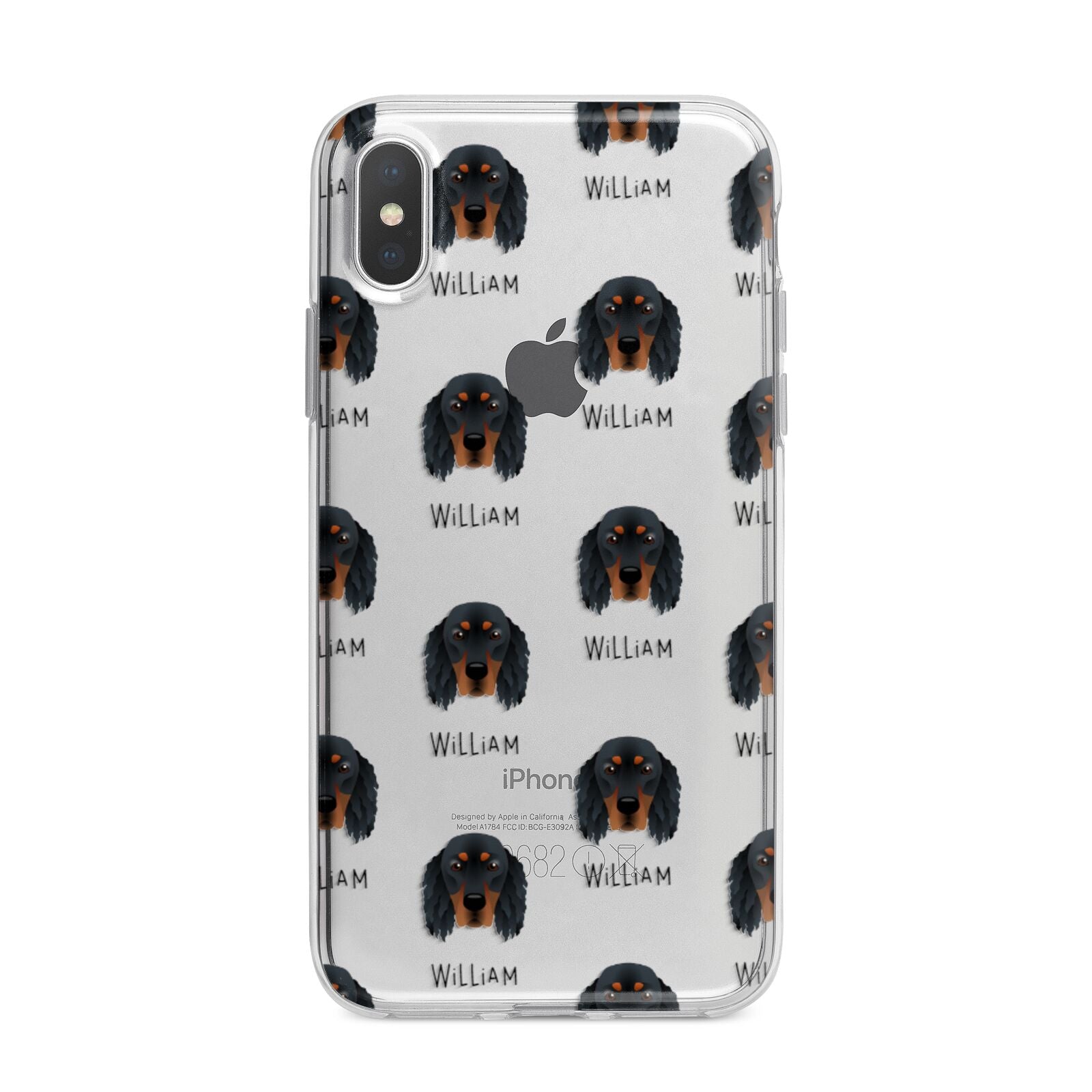Gordon Setter Icon with Name iPhone X Bumper Case on Silver iPhone Alternative Image 1