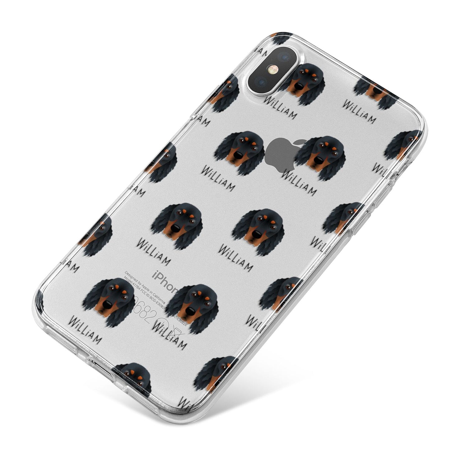Gordon Setter Icon with Name iPhone X Bumper Case on Silver iPhone