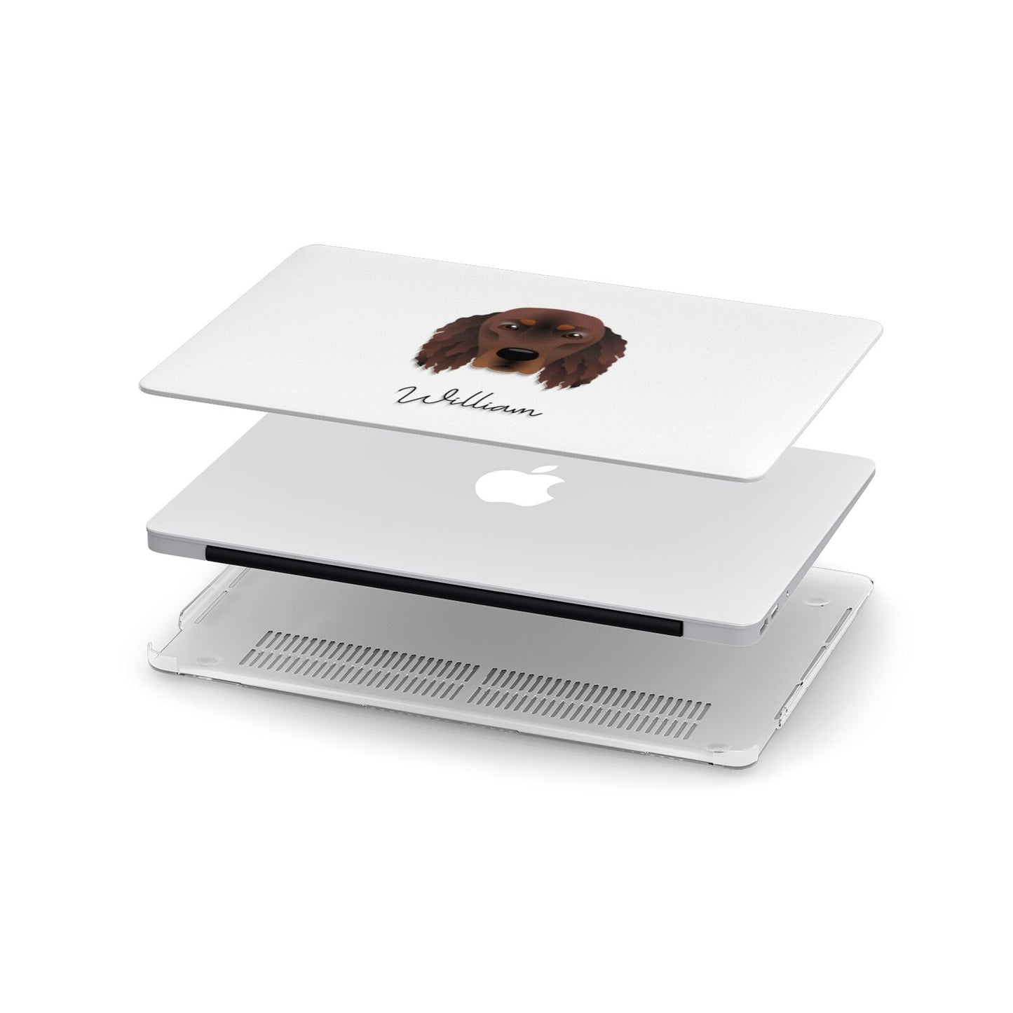 Gordon Setter Personalised Apple MacBook Case in Detail