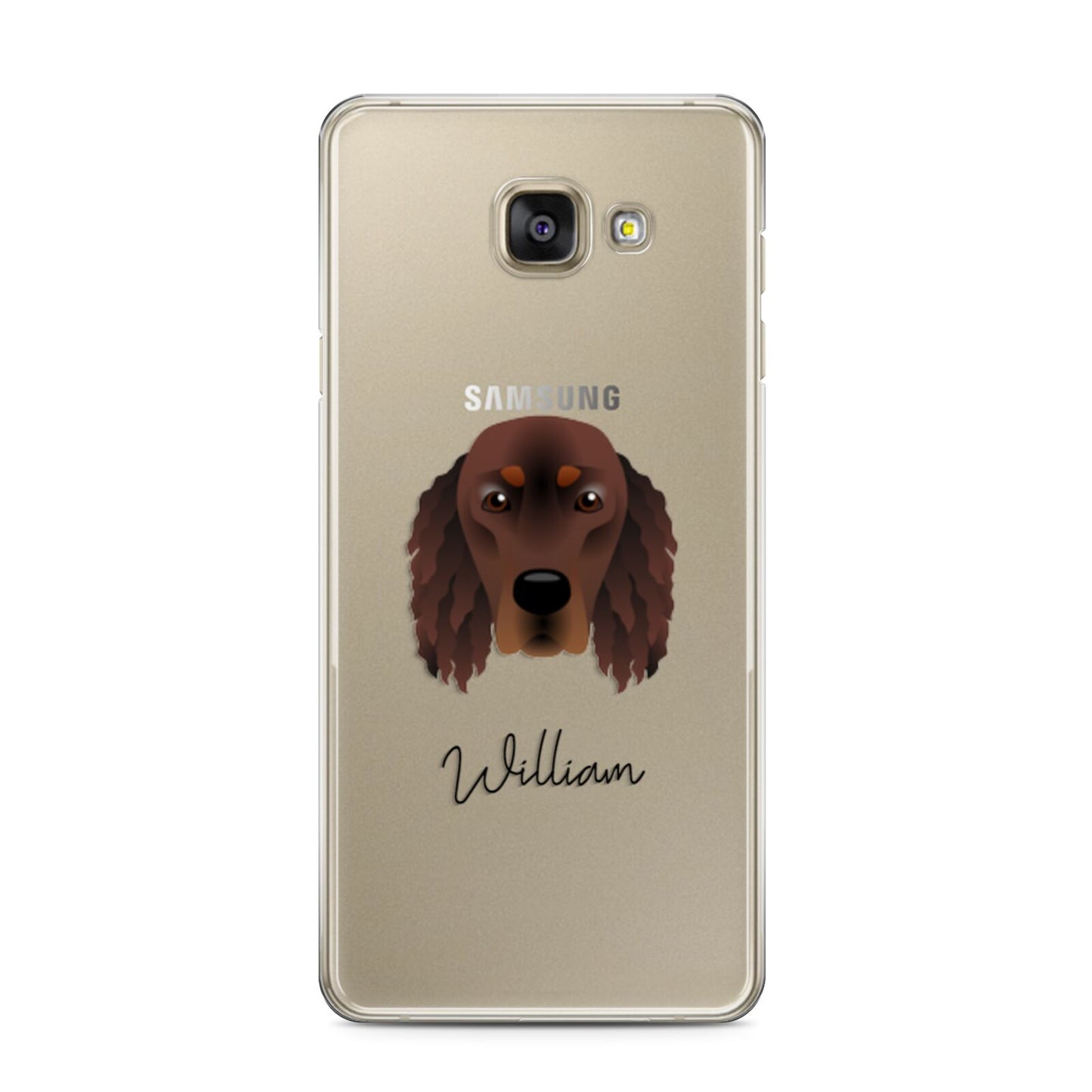 Gordon Setter Personalised Samsung Galaxy A3 2016 Case on gold phone