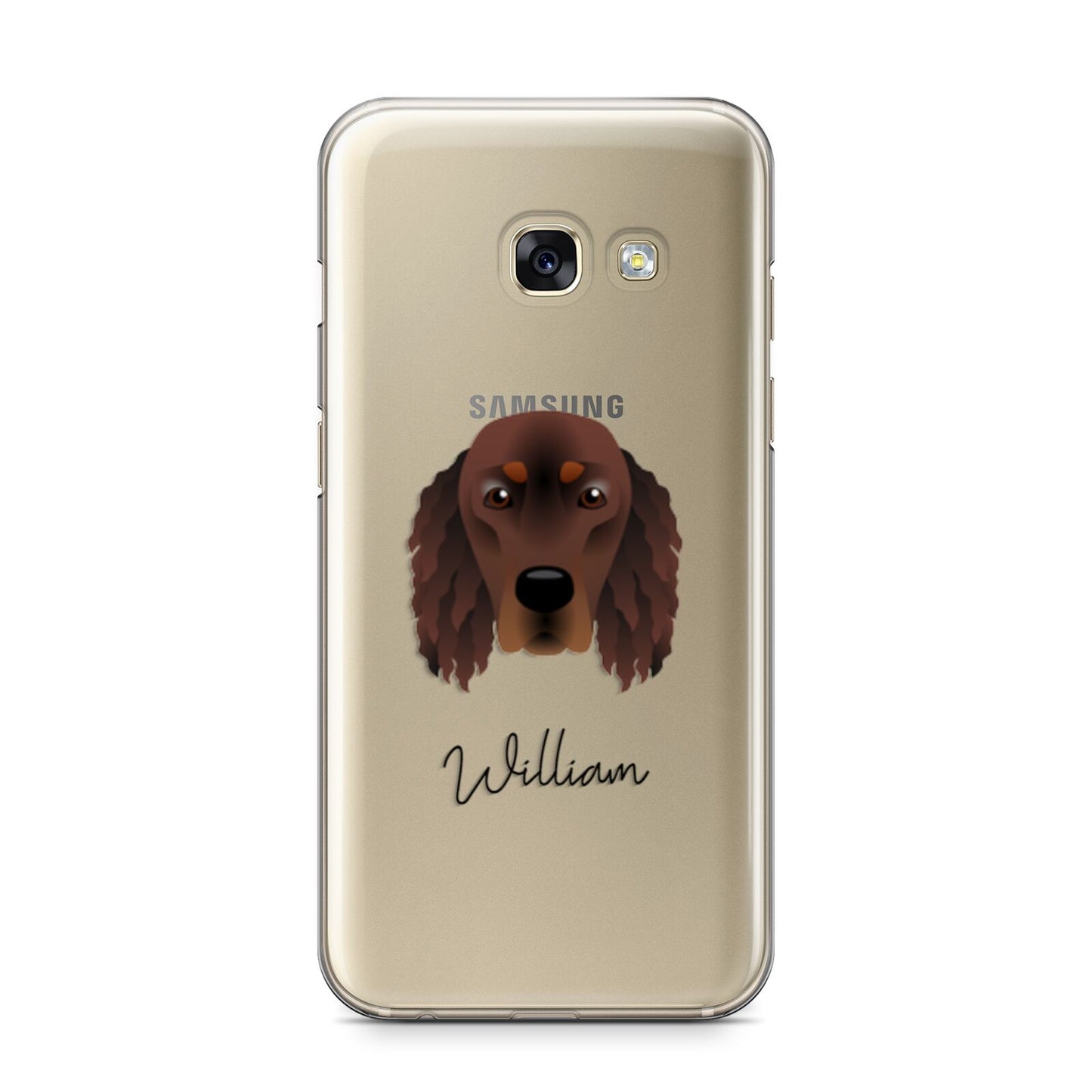 Gordon Setter Personalised Samsung Galaxy A3 2017 Case on gold phone