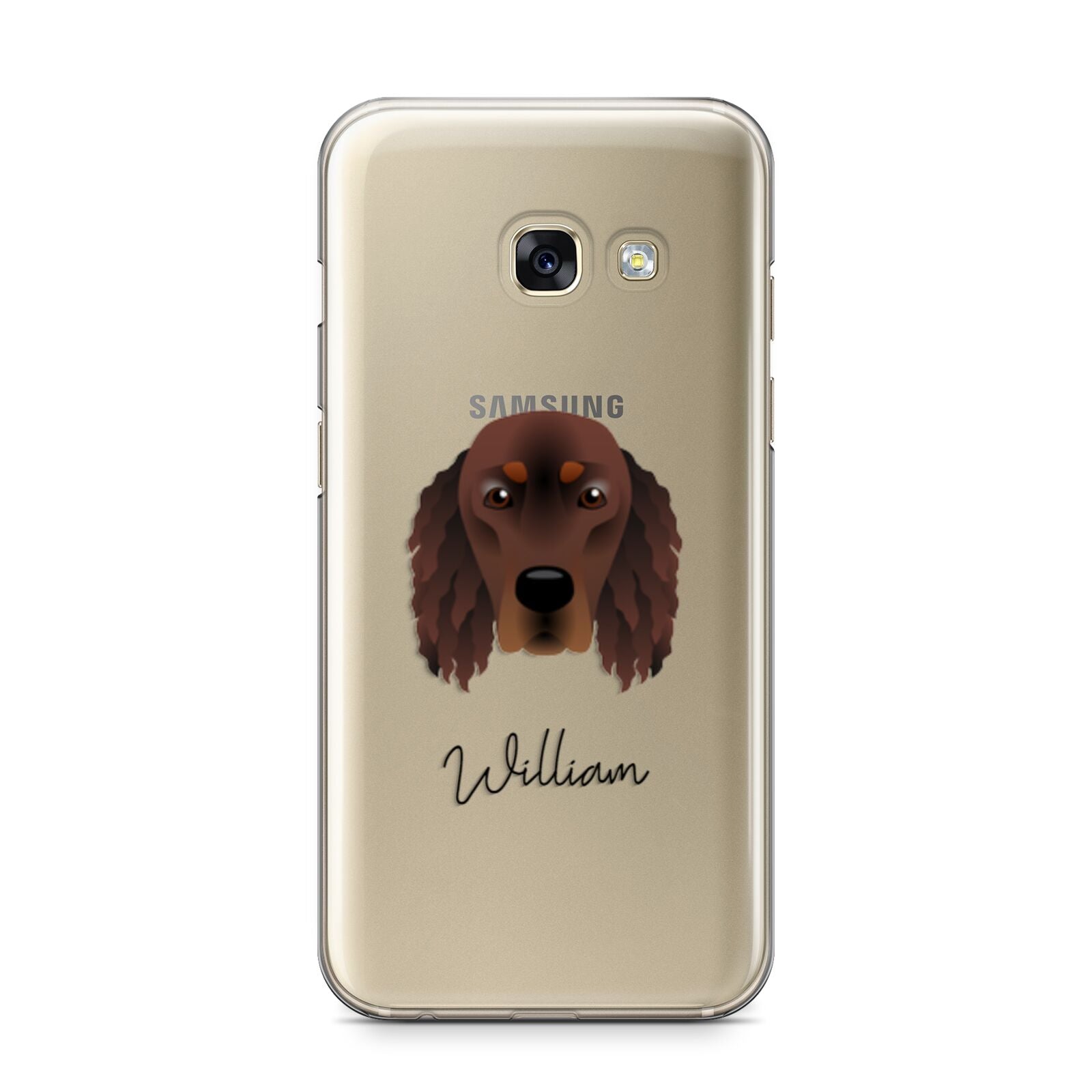 Gordon Setter Personalised Samsung Galaxy A3 2017 Case on gold phone