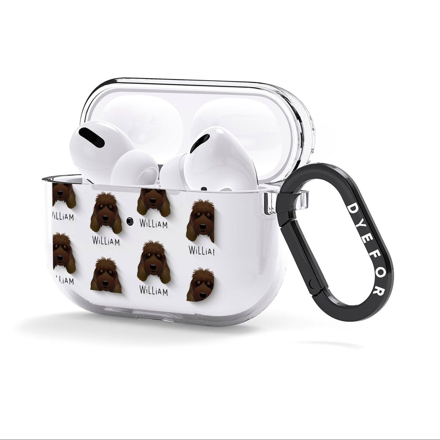 Grand Basset Griffon Vendeen Icon with Name AirPods Clear Case 3rd Gen Side Image