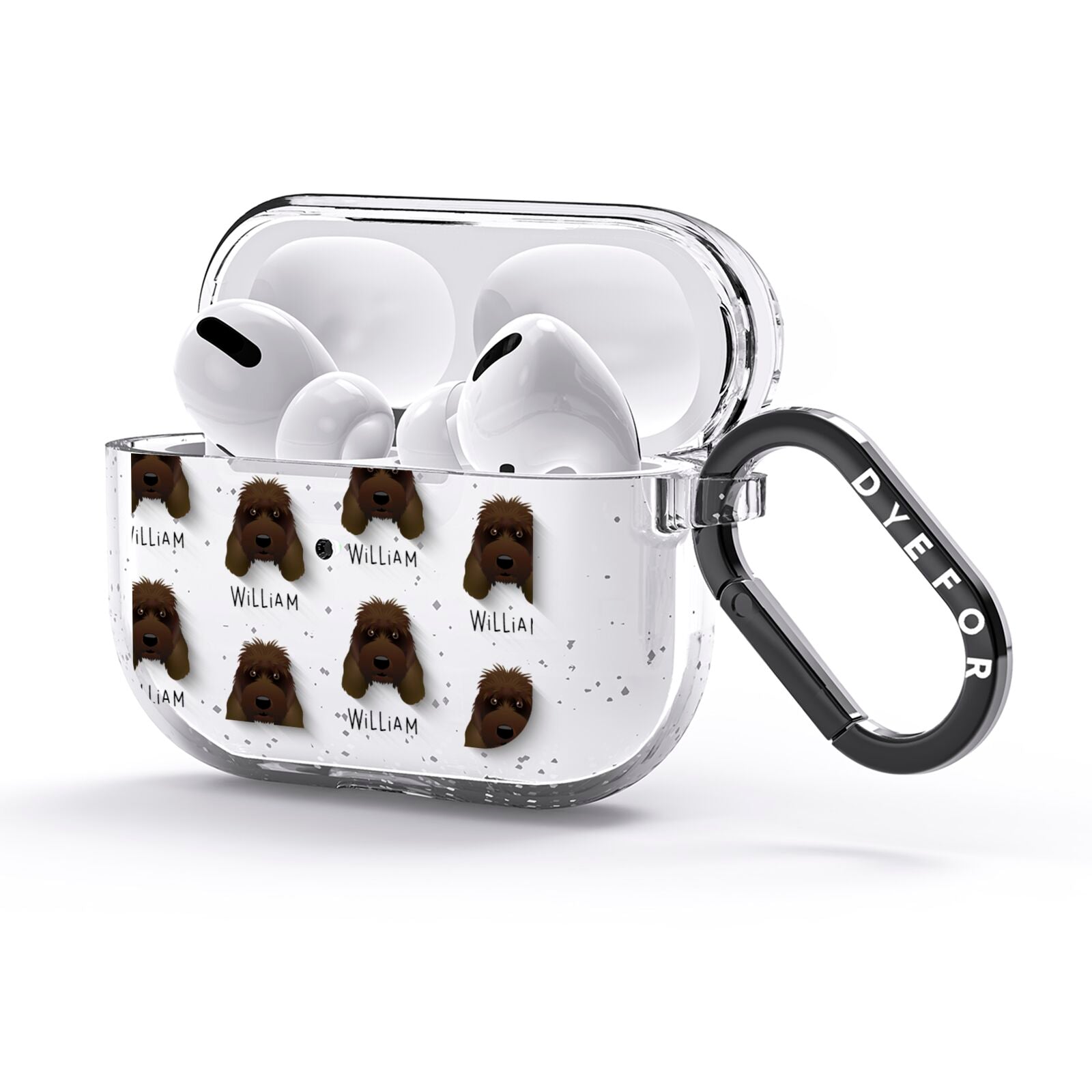 Grand Basset Griffon Vendeen Icon with Name AirPods Glitter Case 3rd Gen Side Image