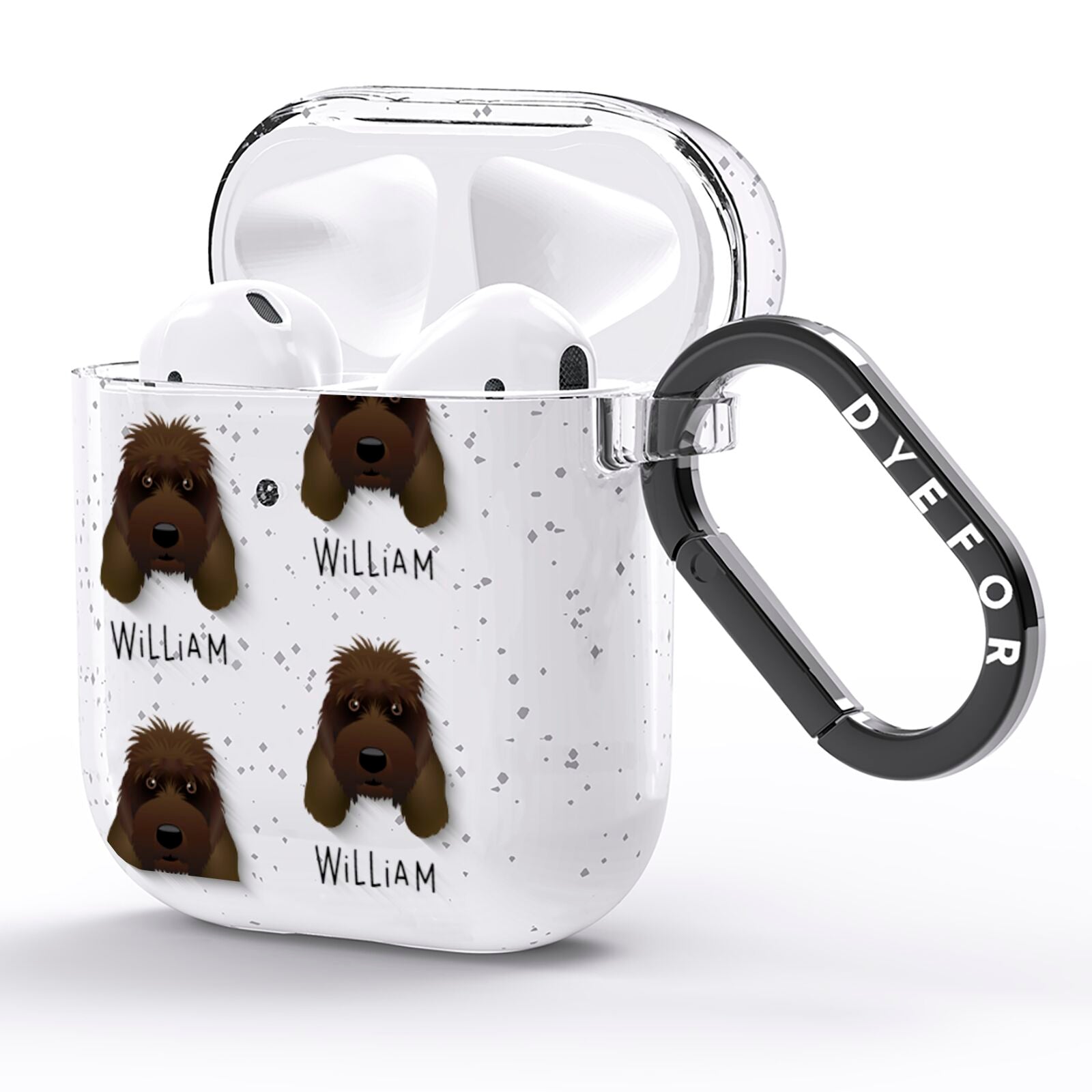 Grand Basset Griffon Vendeen Icon with Name AirPods Glitter Case Side Image