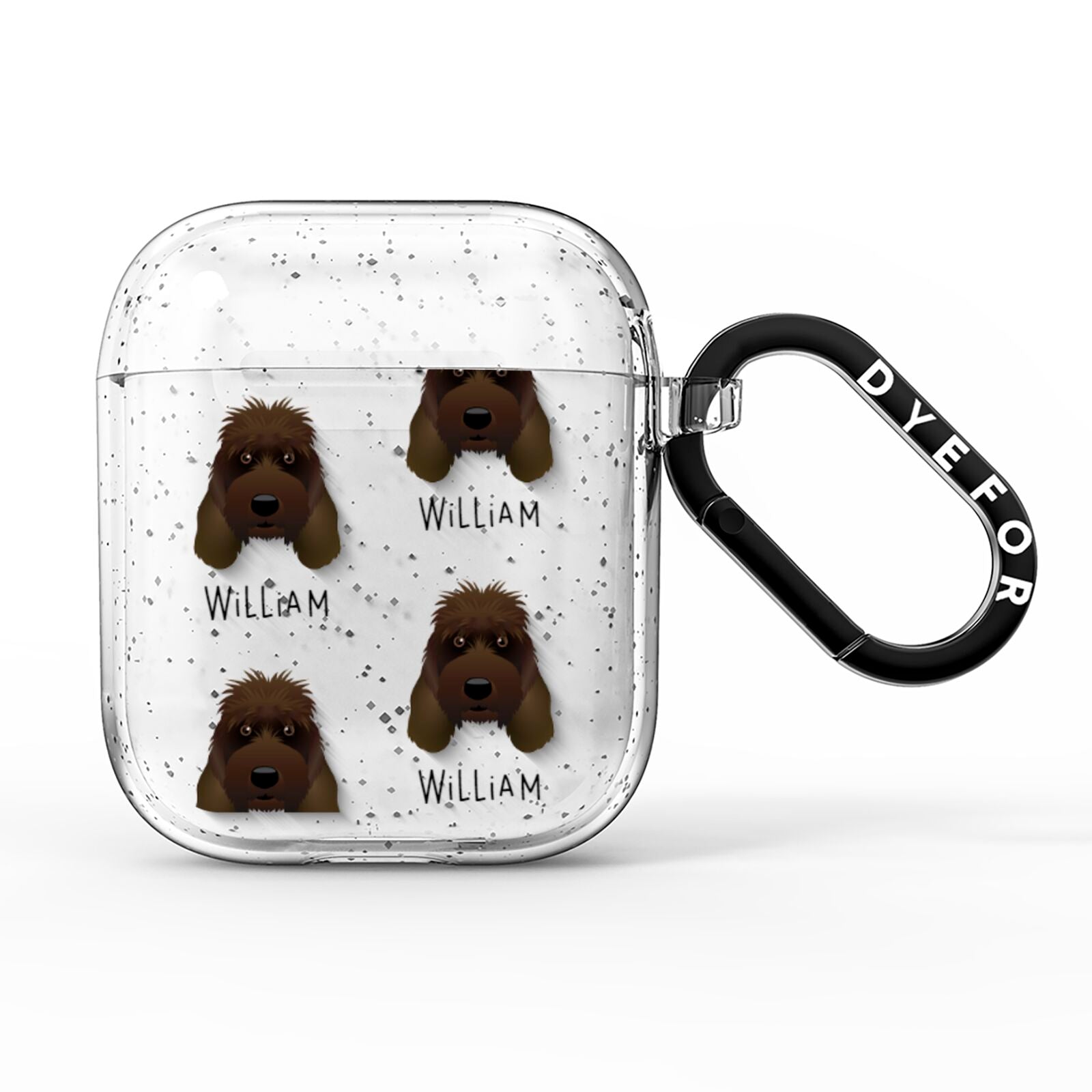 Grand Basset Griffon Vendeen Icon with Name AirPods Glitter Case