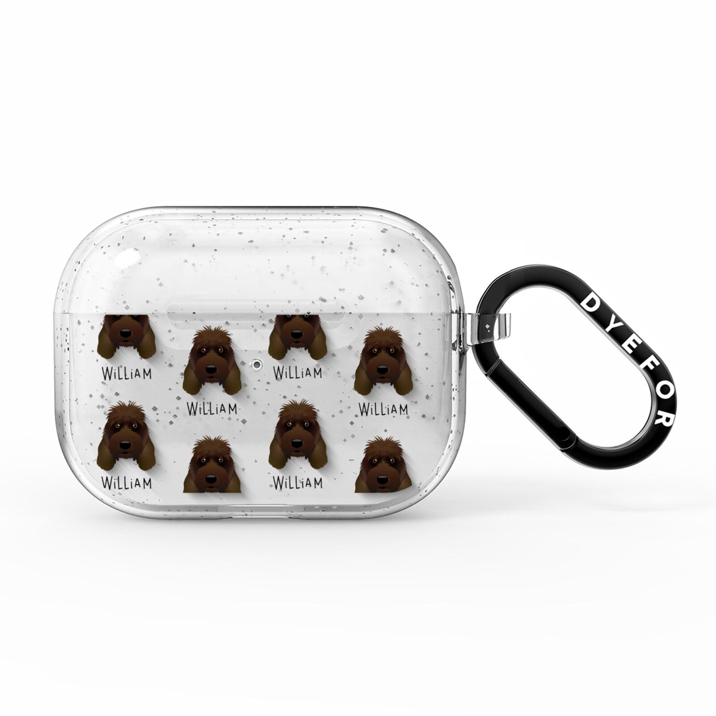 Grand Basset Griffon Vendeen Icon with Name AirPods Pro Glitter Case