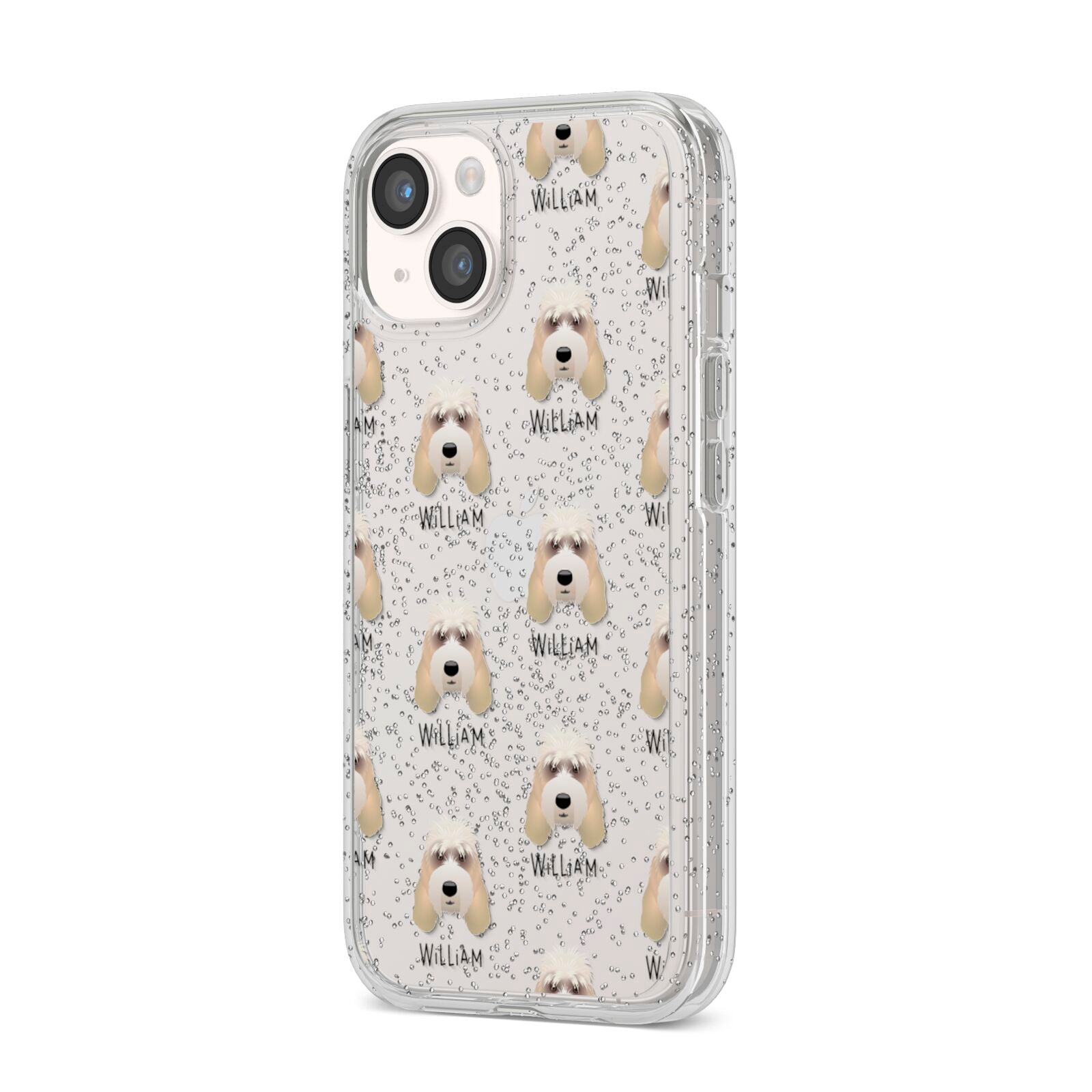 Grand Basset Griffon Vendeen Icon with Name iPhone 14 Glitter Tough Case Starlight Angled Image