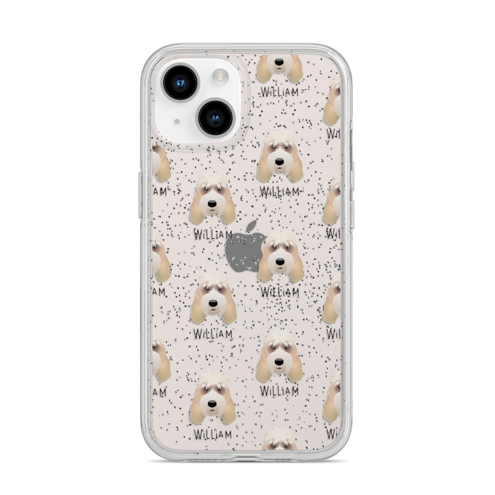 Grand Basset Griffon Vendeen Icon with Name iPhone 14 Glitter Tough Case Starlight