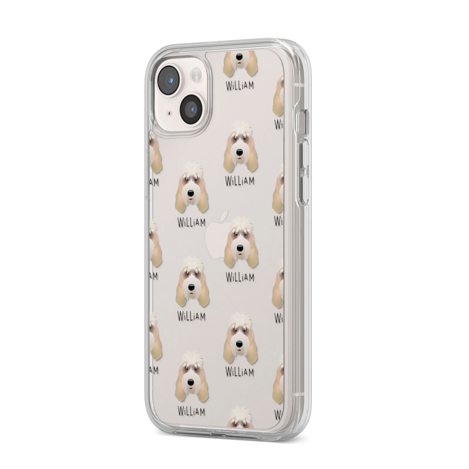 Grand Basset Griffon Vendeen Icon with Name iPhone 14 Plus Clear Tough Case Starlight Angled Image