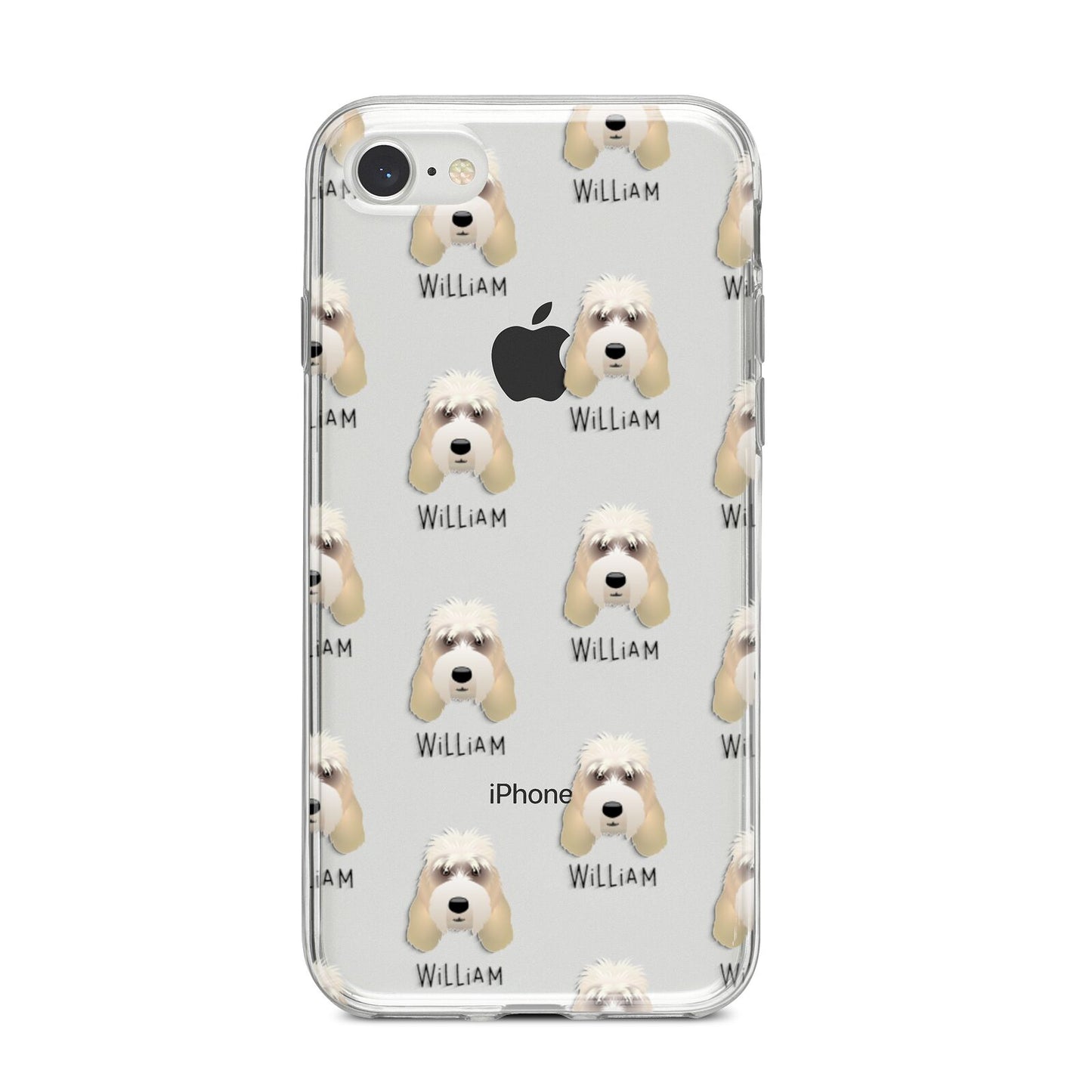 Grand Basset Griffon Vendeen Icon with Name iPhone 8 Bumper Case on Silver iPhone