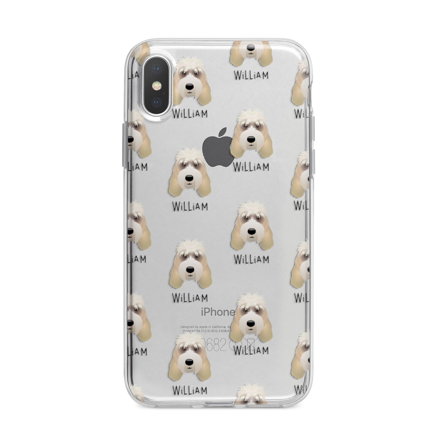 Grand Basset Griffon Vendeen Icon with Name iPhone X Bumper Case on Silver iPhone Alternative Image 1